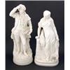 Image 1 : Two Victorian parian figures, female figure representing Autumn, standing beside wheatsheaf and c...