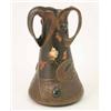 Image 1 : A Bretby simulated bronze vase in Art Nouveau style painted with a bird and mounted with ceramic...