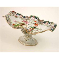An early 19th century Masons Patent Ironstone China comport, with undulating rim, printed and ena...