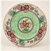 Image 1 : A Maling lustre plate, printed with flowers and painted in pink and green, 11.25in....