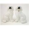 Image 1 : A pair of Victorian Staffordshire comforter spaniels, with gilt ornament, 10in....