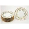 Image 1 : A set of twelve Copeland bone china dessert plates, painted with leaf-garlands and roses, the und...