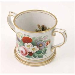 An early Victorian Staffordshire frog mug, modelled with three frogs to interior, the two-handled...