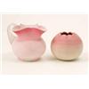 Image 1 : A satin-finished jug in style of Webb’s ‘Burmese’, pink-tinted with clear glass handle (3.5in.) a...