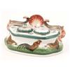 Image 1 : A Wemyss inkstand, modelled with two dolphins and central oyster shell, fitted with two covered w...