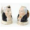 Image 1 : A pair of political character “Gurgling jugs”, comical portraits of Harold Wilson with pipe and E...