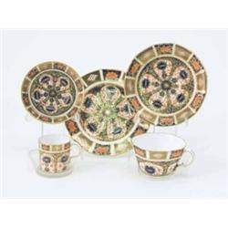 A Royal Crown Derby tea and coffee set, for a six-place setting, including painted and gilded wit...