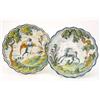 Image 1 : A Talavera pottery service in Urbino style, twenty-five plates, various sizes, painted with figur...