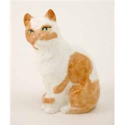 A Royal Worcester “Short Haired Cat”, modelled by F. G. Doughty, colourings in brown on white, 3....
