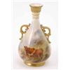Image 1 : A Royal Worcester vase painted by H. Stinton, two-handled, featuring grazing highland cattle, dat...