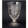 Image 1 : A 19th century glass coin goblet, engraved with foliage, the hollow stem inset with William IV si...