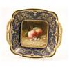 Image 1 : A good Coalport two handled dish, finely painted with two peaches, signed F. H. Chivers, within a...