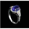 Image 4 : 18KT White Gold 5.05 ctw Tanzanite and Diamond Ring