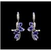 Image 1 : 14KT White Gold 11.81 ctw Tanzanite and Diamond Earrings