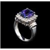 Image 4 : 14KT White Gold 3.54 ctw Tanzanite and Diamond Ring
