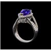 Image 4 : 18KT White Gold 3.66 ctw Tanzanite and Diamond Ring