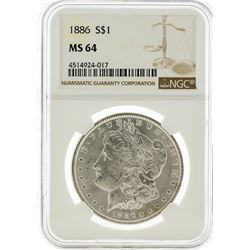 1886 NGC MS64 Morgan Silver Dollar