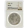 Image 1 : 1886 NGC MS64 Morgan Silver Dollar