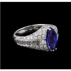 18KT White Gold 2.74 ctw Tanzanite and Diamond Ring