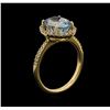 Image 4 : 14KT Yellow Gold 2.62 ctw Aquamarine and Diamond Ring
