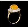 Image 4 : 14KT Yellow Gold 4.43 ctw Opal and Diamond Ring