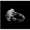 Image 3 : 14KT White Gold 2.88 ctw Sapphire and Diamond Ring