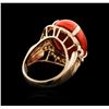 Image 3 : 14KT Rose Gold 20.93 ctw Coral and Diamond Ring