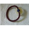 Image 4 : BRACELET - NATURAL GARNET BEADS & NATURAL ROUND LAPIS LAZULI IN 925 STERLING SILVER SETTING - WITH C