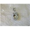 Image 3 : NECKLACE - 1.75 CT OVAL FACETED GREEN AMETHYST & DIAMOND IN STERLING SILVER SETTING - INCLUDES CERTI