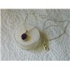Image 5 : NECKLACE - 3.5CT AMETHYST & DIAMOND NECKLACE OVAL CUT AMETHYST IN STERLING SILVER SETTING - INCLUDES