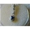 Image 5 : NECKLACE - BLUE SAPPHIRE & DIAMOND IN STERLING SILVER SETTING - RETAIL ESTIMATE $325