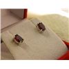 Image 1 : NEW EARRINGS - NEW OVAL FACETTED GARNETS IN STERLING SILVER STUD SETTING - RETAIL ESTIMATE $275