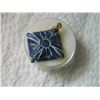 PENDANT - CARVED LAPIS STONE - SQUARE - 3/4" X 3/4"