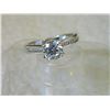 Image 1 : RING - 18K WHITE GOLD PLATED WITH ROUND FACETED SOLITAIRE CRYSTAL - RETAIL ESTIMATE $350