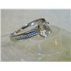 Image 2 : RING - 18K WHITE GOLD PLATED WITH ROUND FACETED SOLITAIRE CRYSTAL - RETAIL ESTIMATE $350