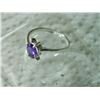 Image 2 : RING - STERLING SILVER - PURPLE STONE - STAMPED 925