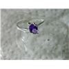 Image 4 : RING - STERLING SILVER - PURPLE STONE - STAMPED 925