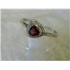 Image 2 : RING - TRILLION FACETED GARNET & DIAMOND IN STERLING SILVER SETTING - INCLUDES PLATINUM FINISH - RET