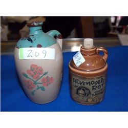 MINITURE CLAY WHISKEY JUGS - 2 TTL