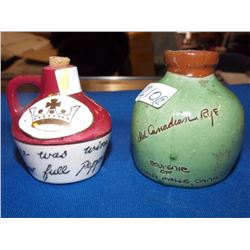 MINITURE CLAY WHISKEY JUGS - 2 TTL