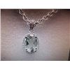 Image 1 : NECKLACE - 1.75CT OVAL FACETED LIVELY GREEN/YELLOW AMETHYST & ROUND FACETED DIAMOND IN STERLING SILV