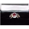 Image 2 : RING - ROUND FACETED GARNET IN STERLING SILVER SETTING - RETAIL ESTIMATE $200