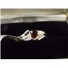 Image 3 : RING - PEAR FACETED GARNET WITH 2 SHOULDER GEMS IN STERLING SIILVER SETTING - RETAIL ESTIMATE $335