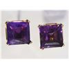 Image 1 : EARRINGS- AMETHYST IN 14K YELLOW GOLD SETTING - INSURANCE VALUE $573