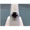 Image 1 : RING - 1 CT GARNET & DIAMOND IN STERLIGN SILVER SETTING - RETAIL ESTIMATE $350