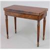 Image 1 : A William IV rosewood card table, with two concealed frieze drawers on reeded tapered legs, 2ft 1...