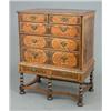 Image 1 : A William and Mary walnut oyster veneered and seaweed marquetry chest, of two short and three lon...