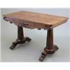 Image 1 : A Regency rosewood writing table, with concealed frieze drawer, with C scroll ornament on gun bar...
