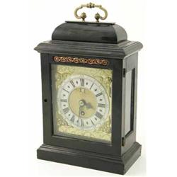 An early 18th century eight-day verge movement and dial, signed John May, London, with silvered c...