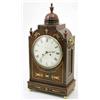 Image 1 : A Regency brass inlaid mahogany mantel clock, with double fusee movement and painted dial, inscri...